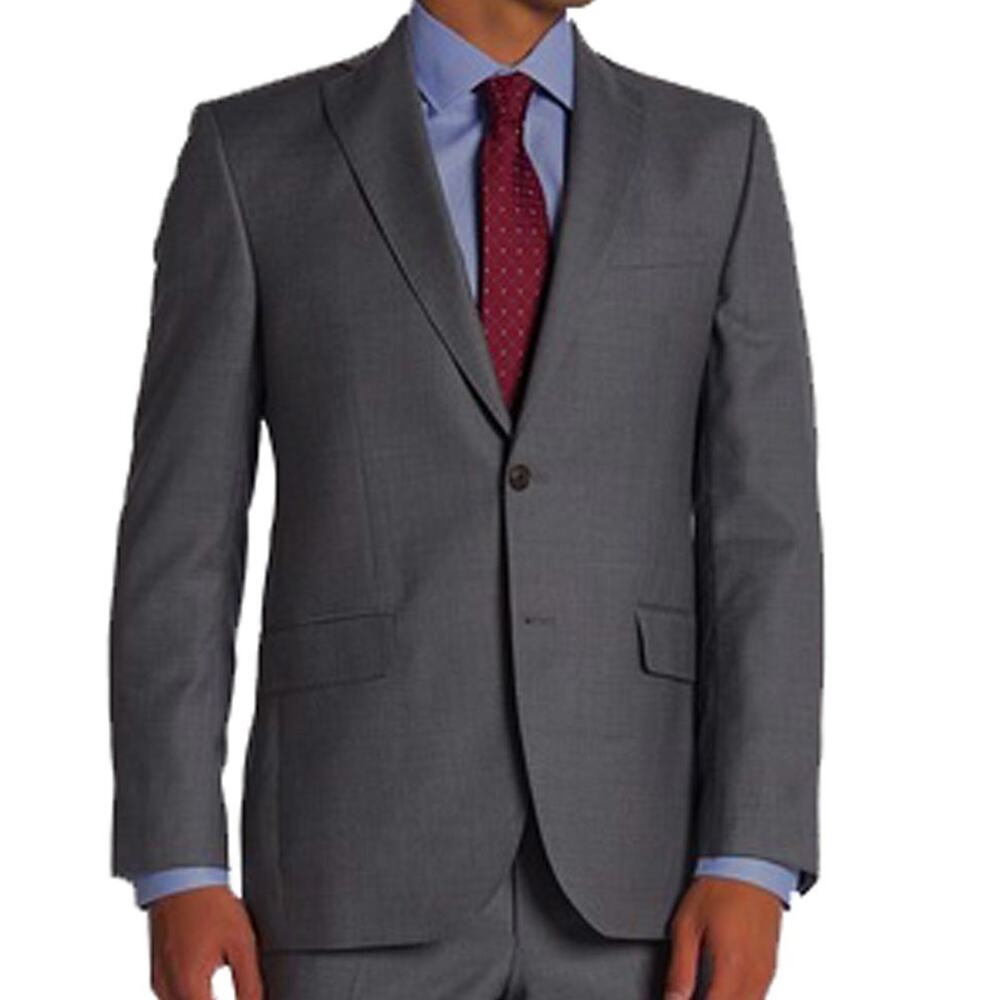 David Donahue Ryan Gray Wool Two Button Suit Jacket Men's Size 44L